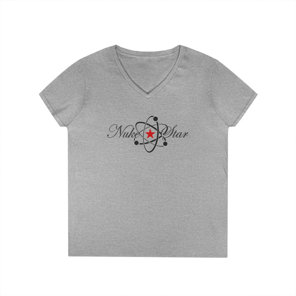 NukeStar Fission Script Women's V-Neck Tee