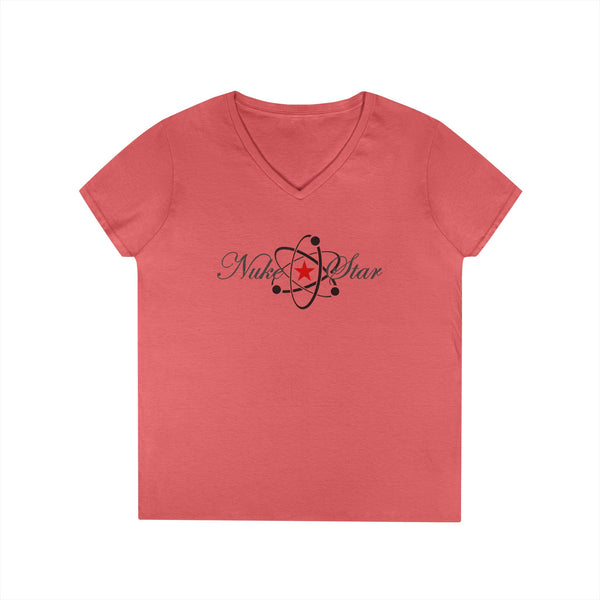 NukeStar Fission Script Women's V-Neck Tee