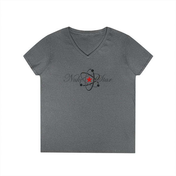 NukeStar Fission Script Women's V-Neck Tee