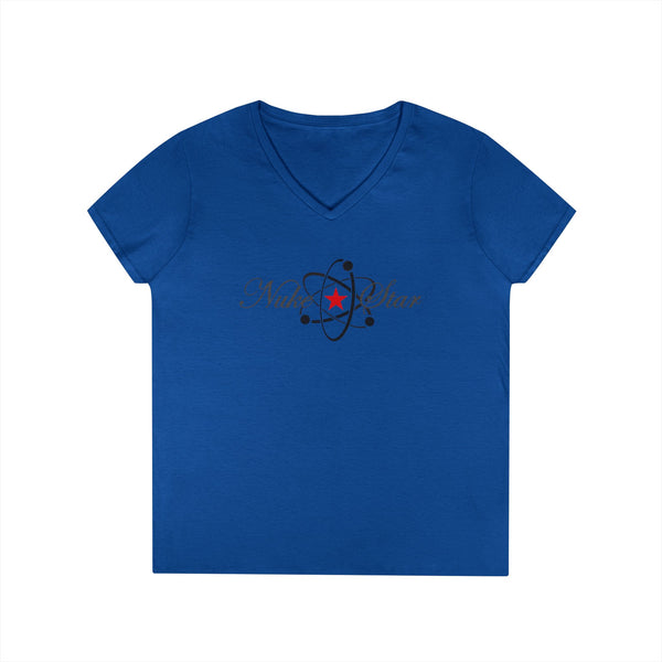 NukeStar Fission Script Women's V-Neck Tee