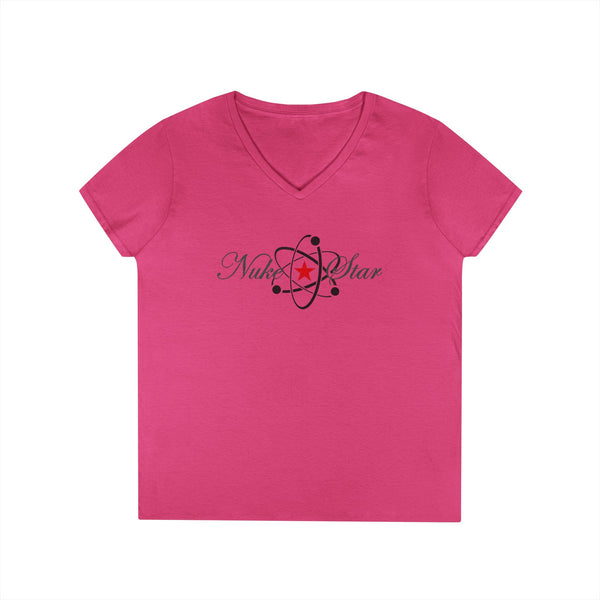 NukeStar Fission Script Women's V-Neck Tee