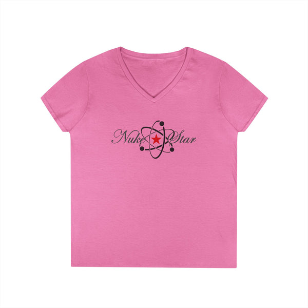 NukeStar Fission Script Women's V-Neck Tee