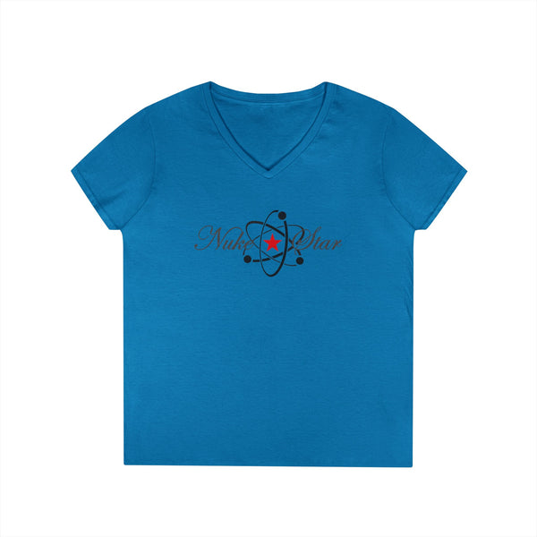 NukeStar Fission Script Women's V-Neck Tee